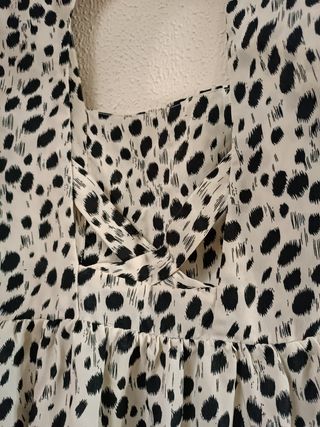 Vestido blanco y negro de algodón