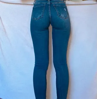 Jeans skinny vita bassa blu