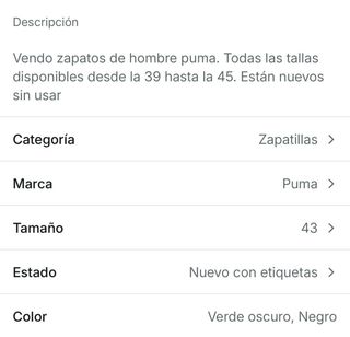 Zapatillas Puma chico (varios colores y tallas)