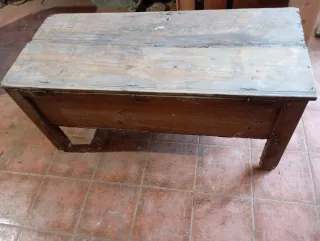 Antico baule da tavolo/ingresso in legno