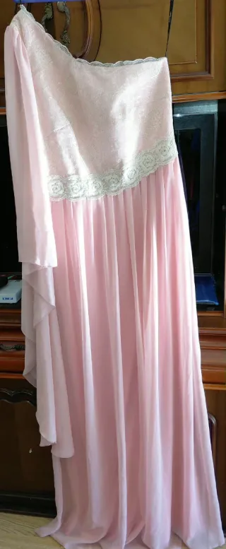 Vestido fiesta rosa asimétrico