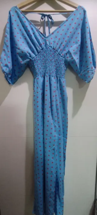 Mono azul lunares rojo