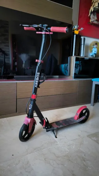 Patinete Plegable AREBOS Negro y Rojo