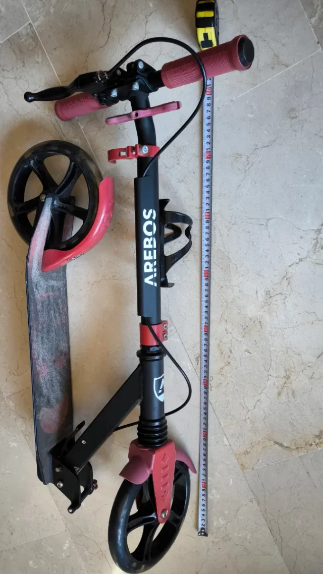 Patinete Plegable AREBOS Negro y Rojo