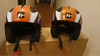 2 Caschi da Sci per Bambini Arancione/Bianco