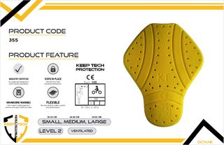 Espaldera moto nivel 2 homologada KT355S - 38cms