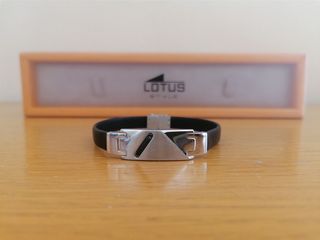 Pulsera Lotus Style Cuero y Acero Hombre