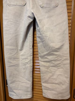 Pantalón ancho beige mujer T-L