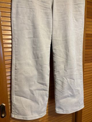 Pantalón ancho beige mujer T-L