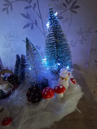 Decoración Navideña Casita y Árboles