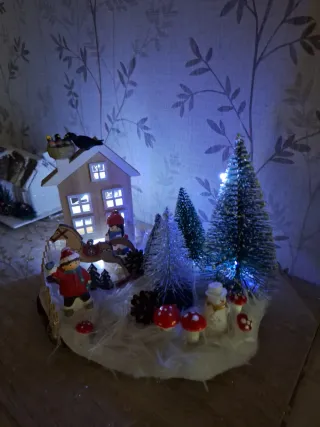 Decoración Navideña Casita y Árboles