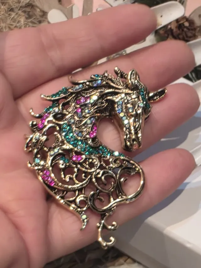 Broche Vintage Cavalo Multicolorido
