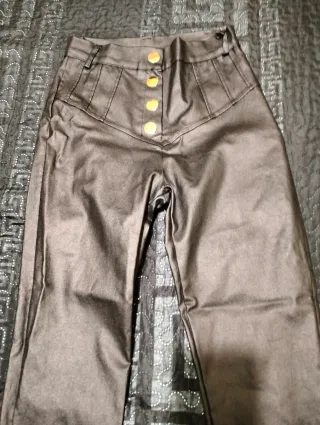 Pantalón cuero mujer negro