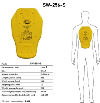 Espaldera moto nivel 2 homologada 38 cms
