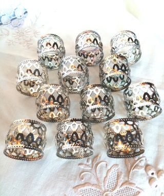 Set 6 Portatovaglioli Argentati Vintage