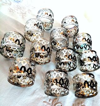 Set 6 Portatovaglioli Argentati Vintage