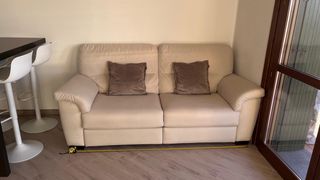 Divano 3 posti beige tessuto