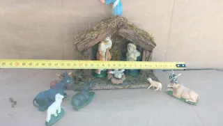 Belén Navidad Figuras Plástico Madera