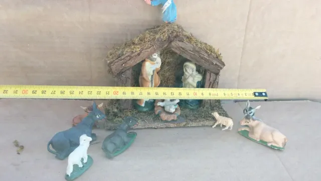 Belén Navidad Figuras Plástico Madera