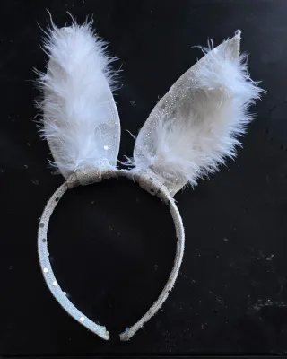 Set Diadema Orejas Conejo y Pajarita,muñequera