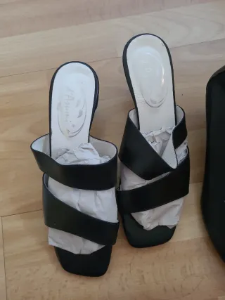 Zapatos de tacón negros talla 38 piel