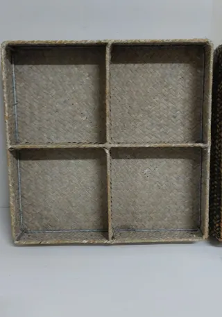 Cajas cuadradas de bambú con 4 compartimentos