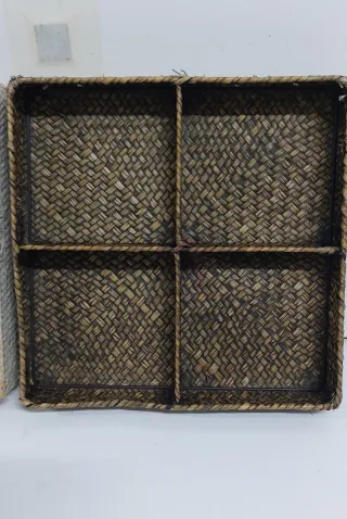 Cajas cuadradas de bambú con 4 compartimentos
