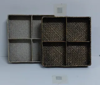 Cajas cuadradas de bambú con 4 compartimentos