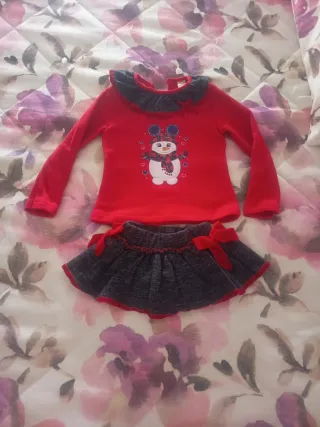 Conjunto Navidad Bebé Muñeco Nieve