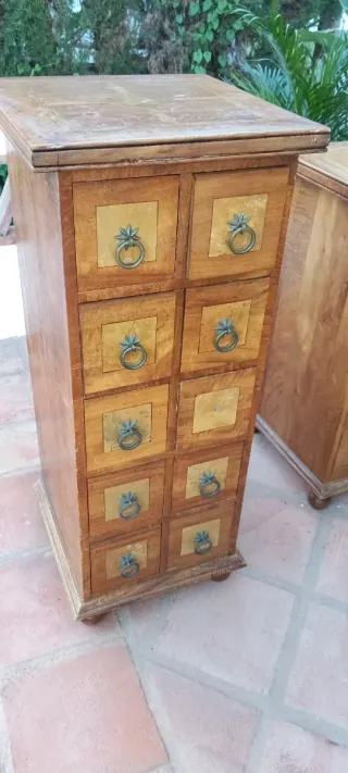 Aparador Sinfonier y consola madera y mármol rosa