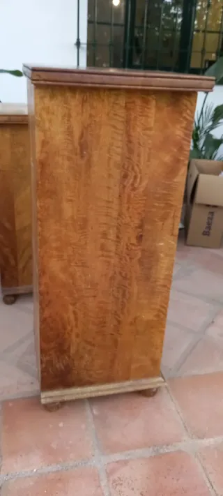 Aparador Sinfonier y consola madera y mármol rosa