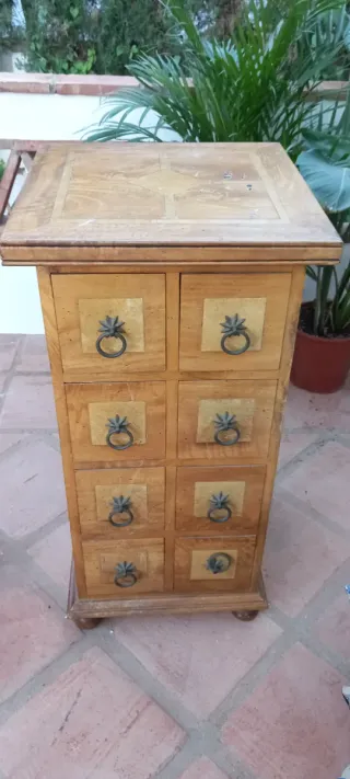 Aparador Sinfonier y consola madera y mármol rosa