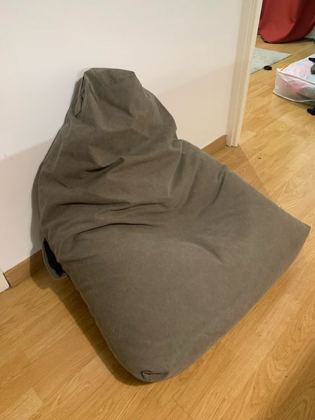 Puff Zara Home Algodón Gris