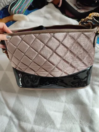 Bolso bicolor terciopelo