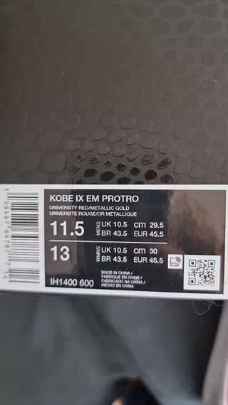 Nike Kobe 9 numero 45,5, nuove e originali!