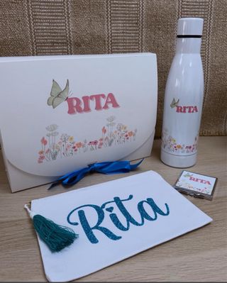 Pack Botella, Neceser y Espejito Personalizado