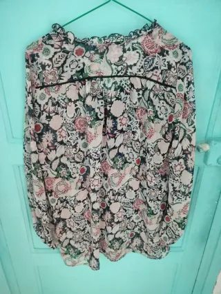 Blusa Zara Gasa Estampada