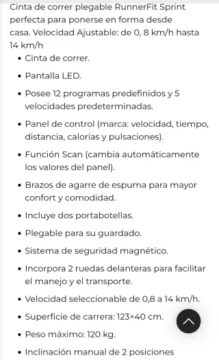 Cinta de Correr RunnerFit marca cecotec