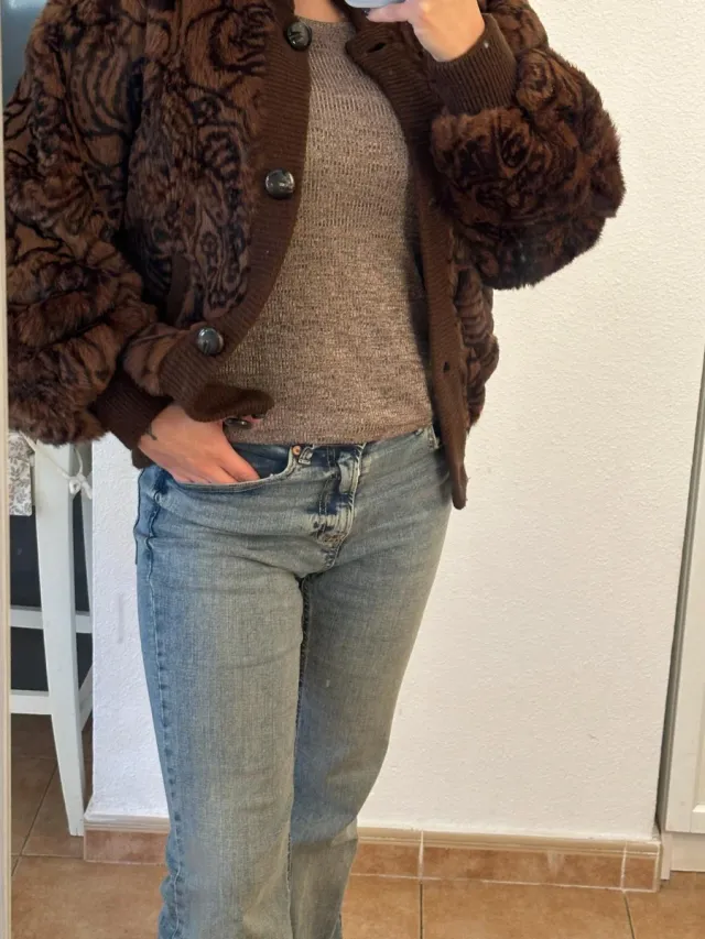 Chaqueta bomber vintage piel conejo