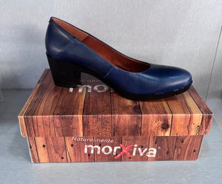 Zapatos de piel Morxiva azul talla 40