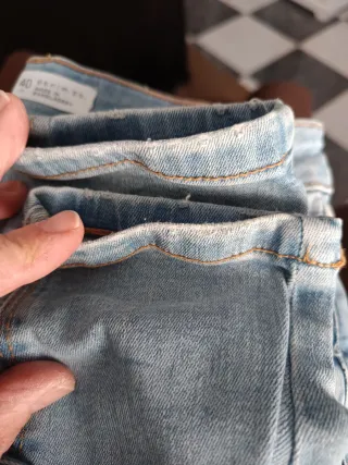 Pantalones pitillo chica azul talla M