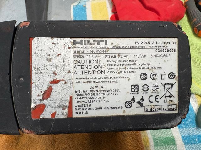 Hilti TE 4-A22 Taladro percutor a batería