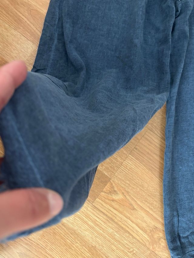 pantalón ancho azul de tela