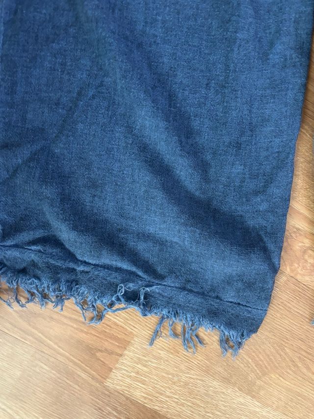 pantalón ancho azul de tela