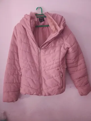 Chaqueta rosa acolchada reversible