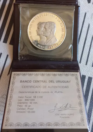 Moneda Plata Uruguay N$ 2.000.No hago envíos
