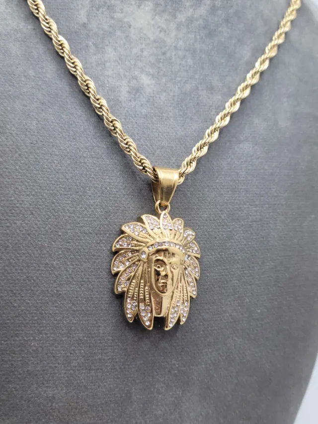 Collar Dije Acero Quirúrgico Chapado Oro