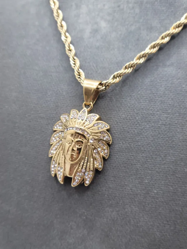 Collar Dije Acero Quirúrgico Chapado Oro