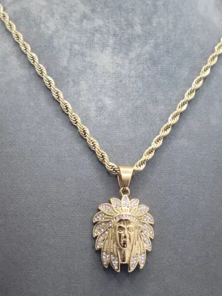 Collar Dije Acero Quirúrgico Chapado Oro