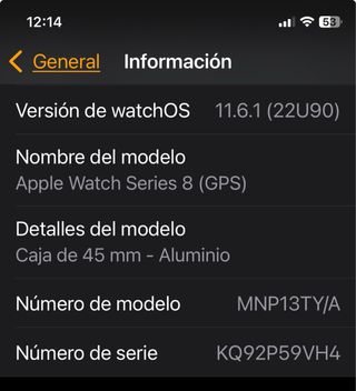 Apple Watch Serie 8 GPS Negro/Azul Marino